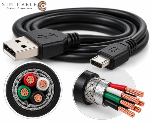 کابل میکرو USB مسی