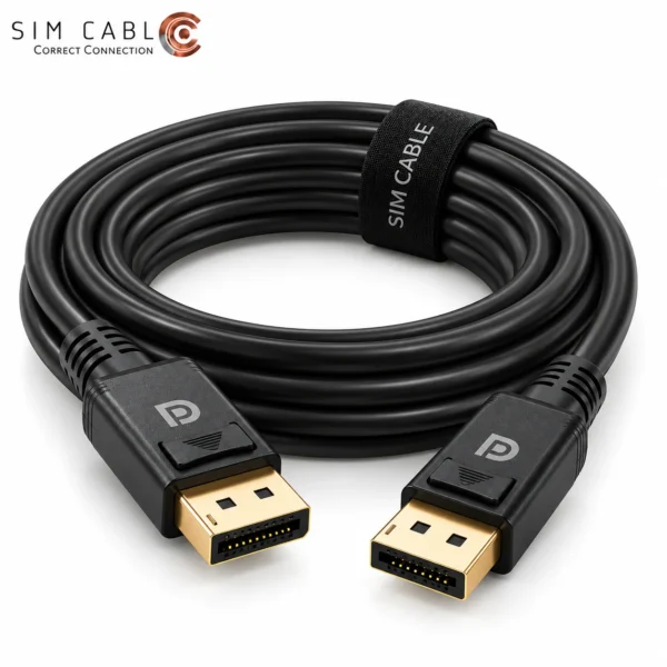 کابل DisplayPort با کانکتورهای متنوع مسی