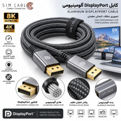 کابل DisplayPort آلومینیومی